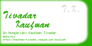 tivadar kaufman business card